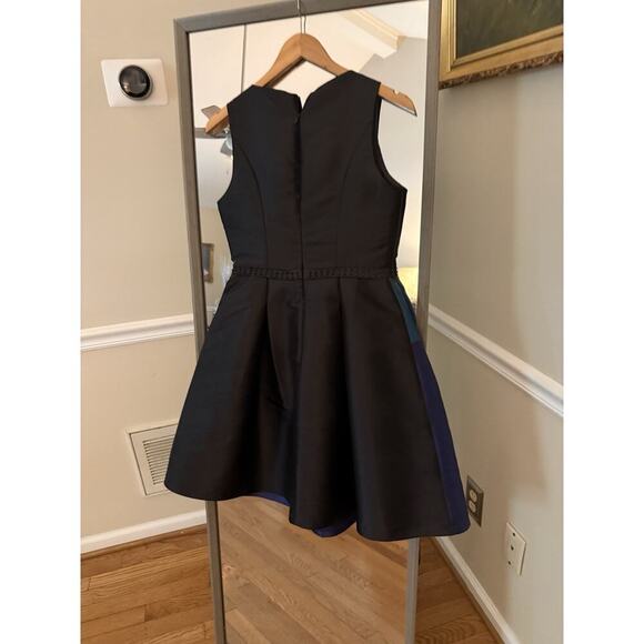 Belle Badgley Mischka Color Block Beaded Cocktail Dress Size 4 - Picture 6 of 6